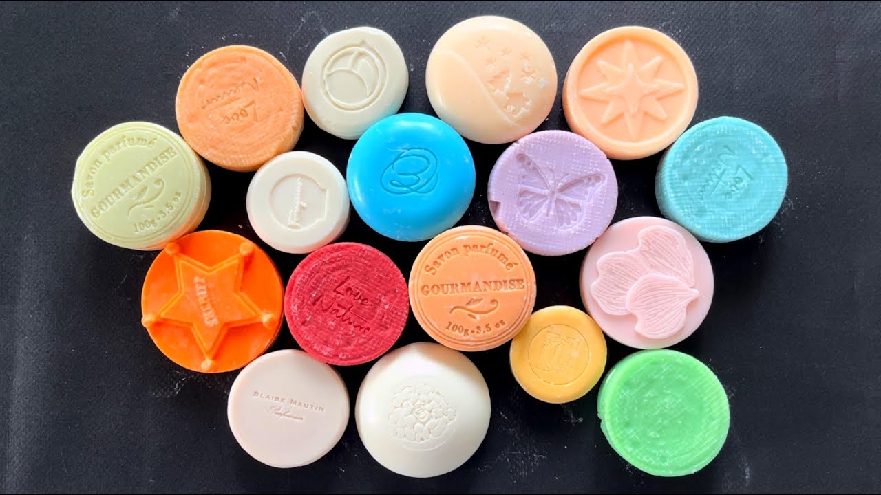 SET soap of ROUND | ASMR soap | Cutting dry soap (no talking) | #soapcarving #sabun *629