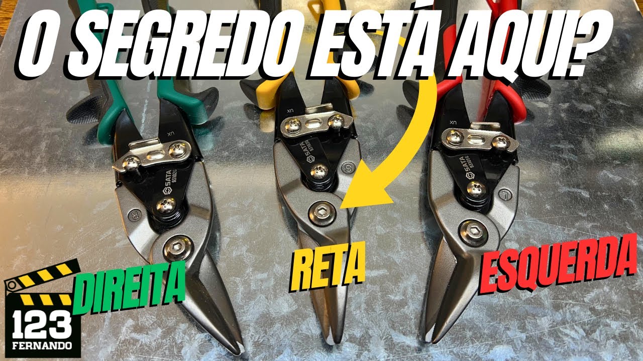 COMO USAR TESOURAS DE AVIAÇÃO P/ CORTAR CHAPAS. CORTE DIREITA, ESQUERDA E RETO. TESOURA AVIAÇÃO SATA