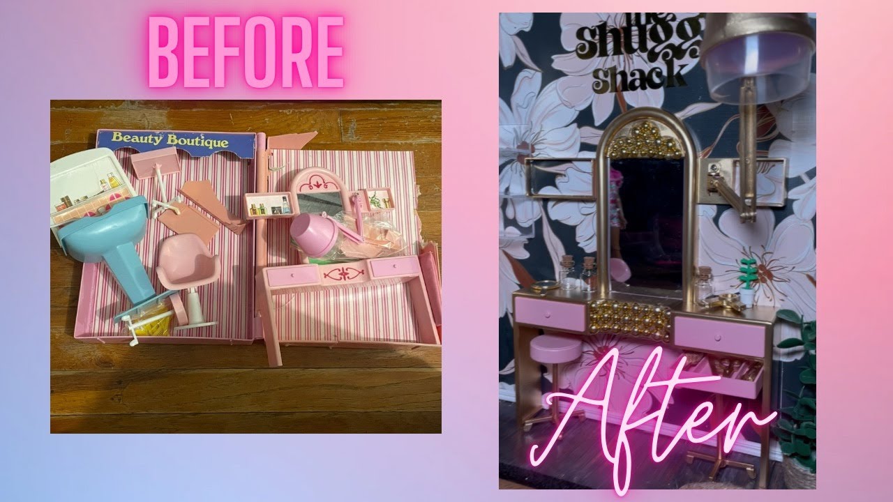 I Renovated an 80s Vintage Sears Beauty Salon Playlet Carrying Case | Barbie Beauty Salon