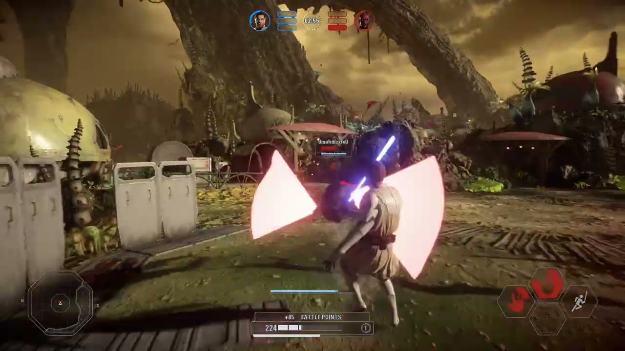 Star Wars Battlefront II Obi-Wan Kenobi and Darth Maul have an epic duel. 