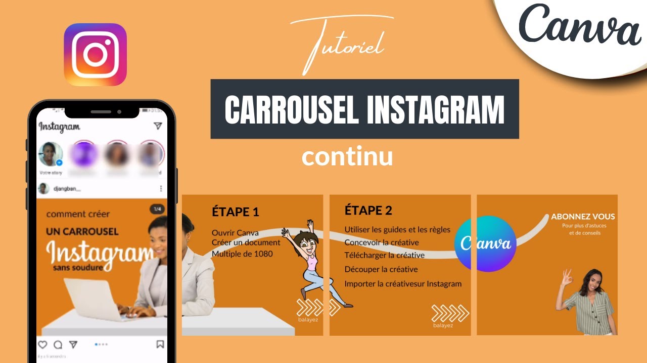 Comment cr&eacute;er un CARROUSEL INSTAGRAM continu (sans soudure) avec CANVA