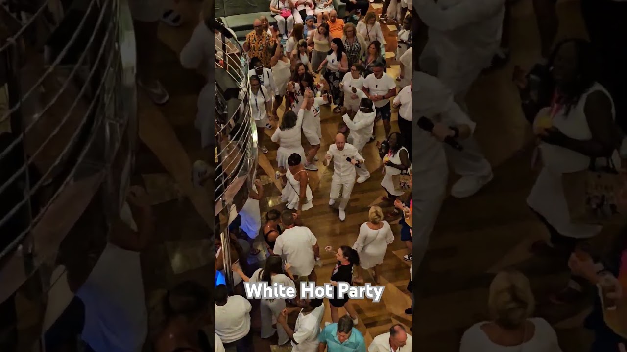 White hot party on carnival magic.  #choosefun #cruise #cruiseparty #carnivalmagic