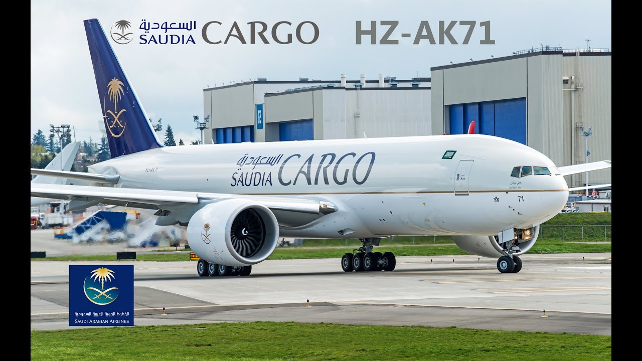 Saudi Arabian Airlines Cargo 777F (HZ-AK71)-Pushback to takeoff-Delivery from PAE to Jeddah