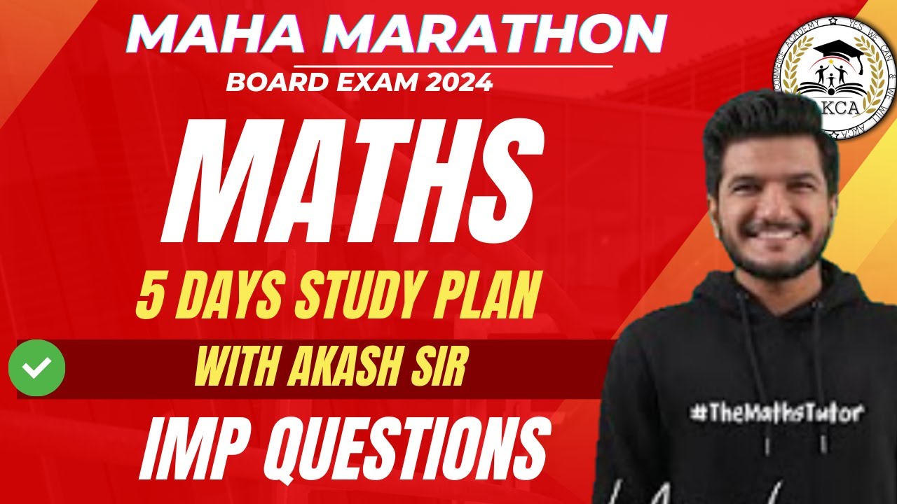 Maths || 5 Days Study Plan & Important Strategy By Akash Sir || @AkashAgrawalTheMathsTutor