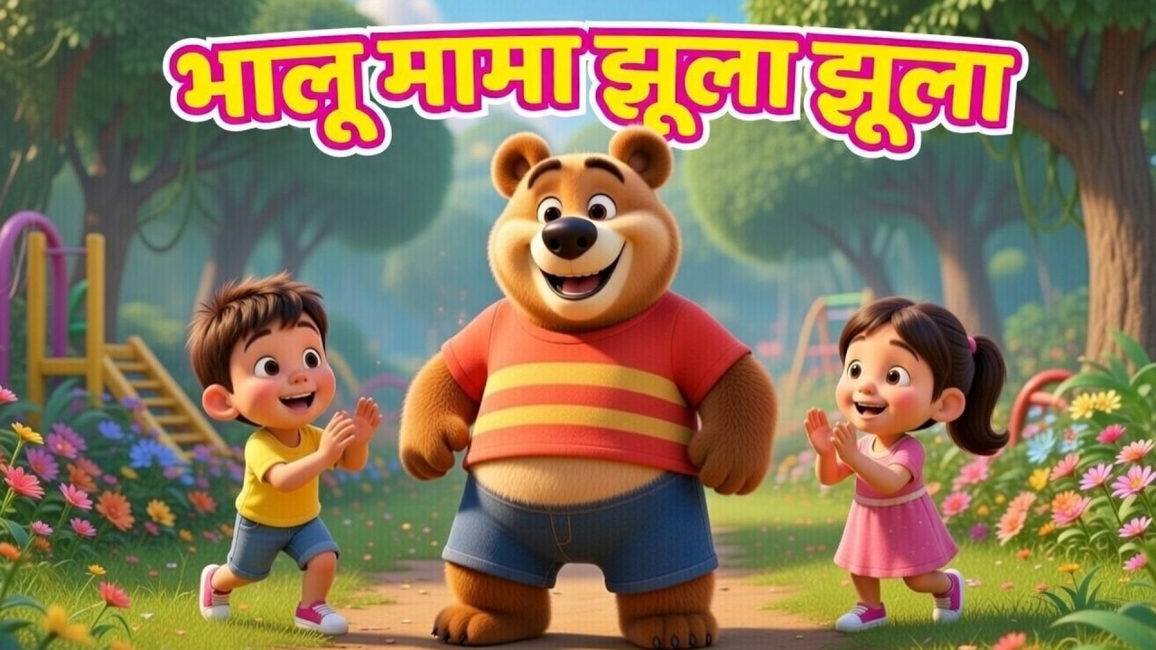 भालू मामा झूला झूला 🧸🎠 | Hindi Kids Rhymes | 3D Cartoon Song | Bachpan Hind TV