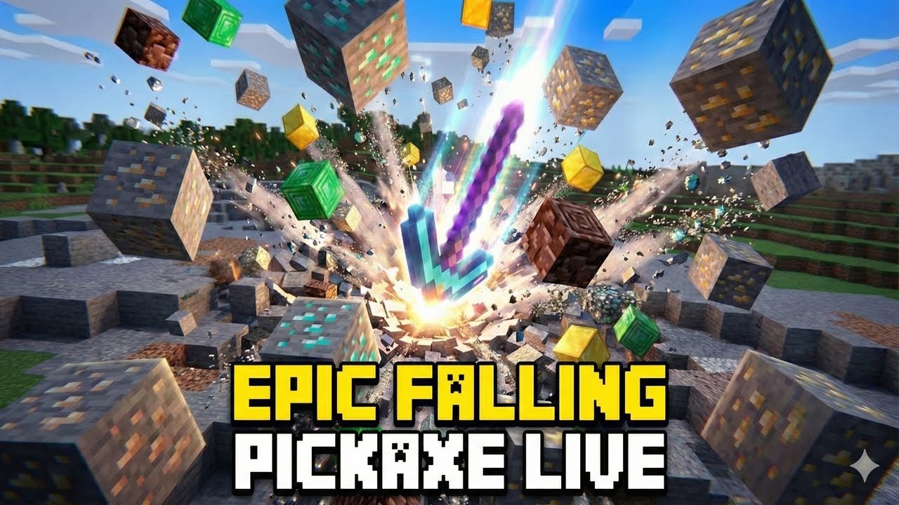 🔴 FALLING PICKAXE Chat Control Live! #minecraft #shorts