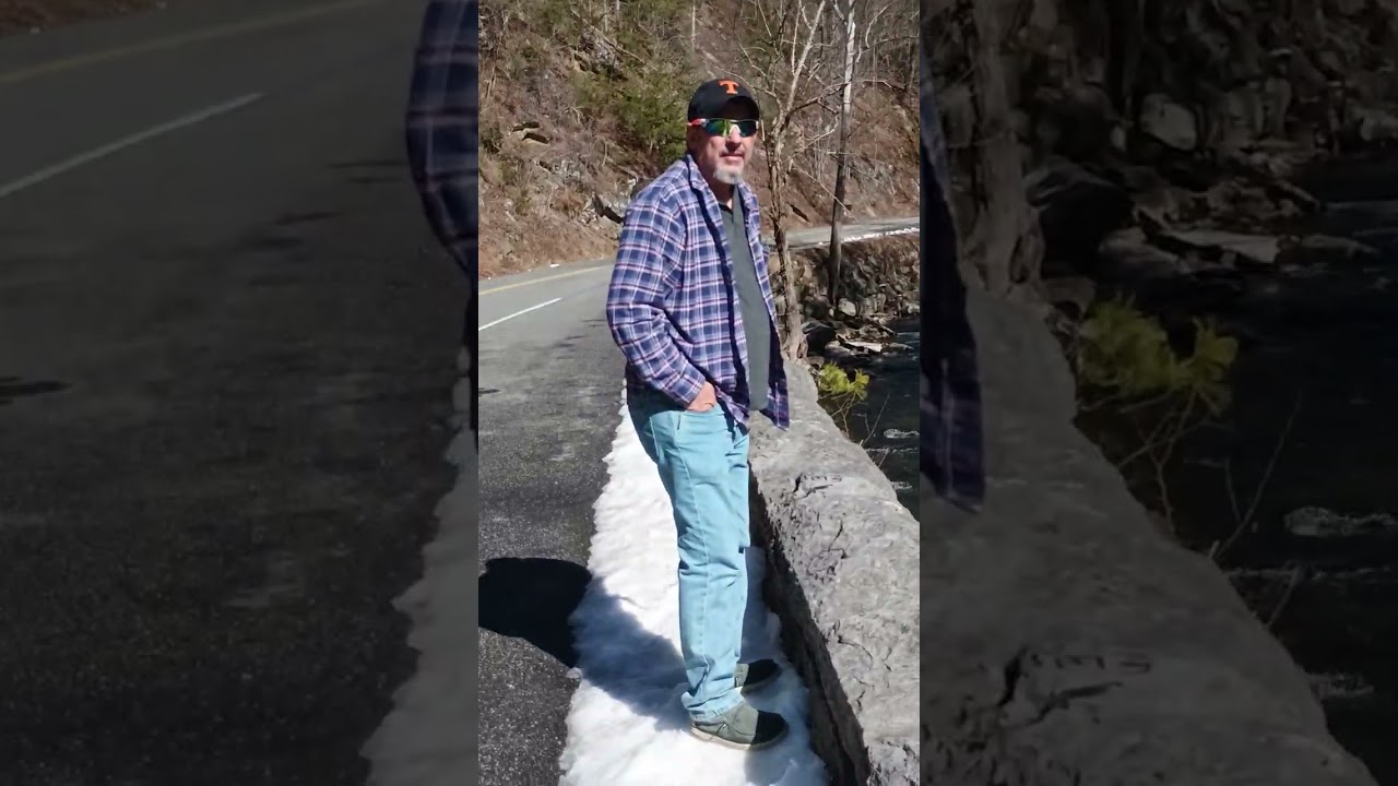 Ride along with us up into Cades Cove, and look at the ice,..
