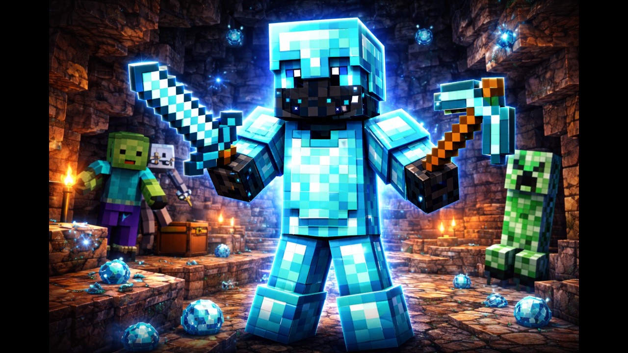 I made full diamond armour #minecraft
