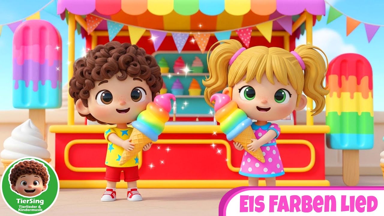 🍦 Eis Farben Lied | 3D Lernvideo mit Hopsi & Bruno🎵 TierSing &ndash; Kinderlieder & Lernlieder