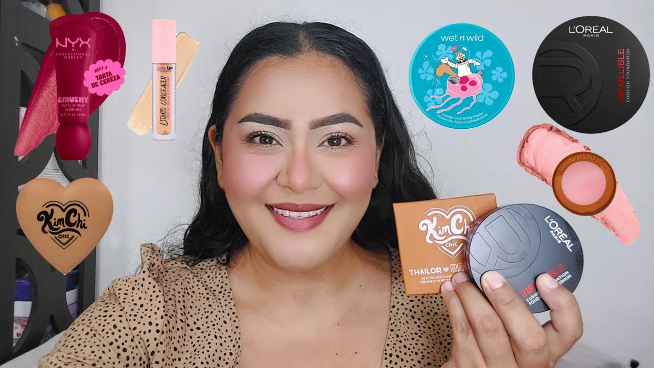MAQUILLAJE DE ROSTRO CON PRODUCTOS NUEVOS 🛍 L’Oréal, wey n wild, kimchi, nyx, danessa myricks y más 