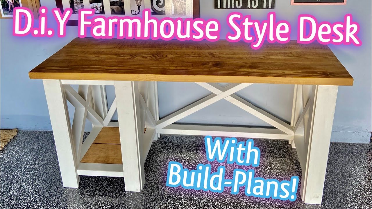 DiY Real Wood Farmhouse Style Desk - only $80!