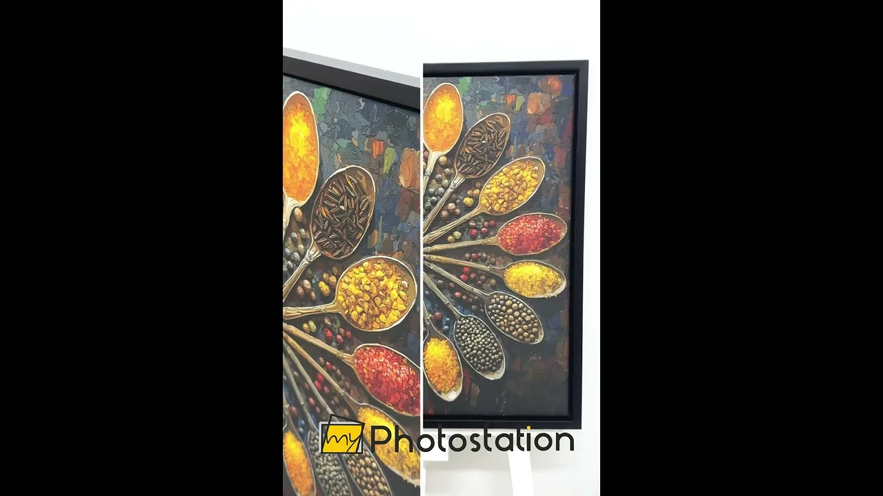 Spice Spoon Mandala &ndash; Vibrant Culinary Kitchen Canvas Prints