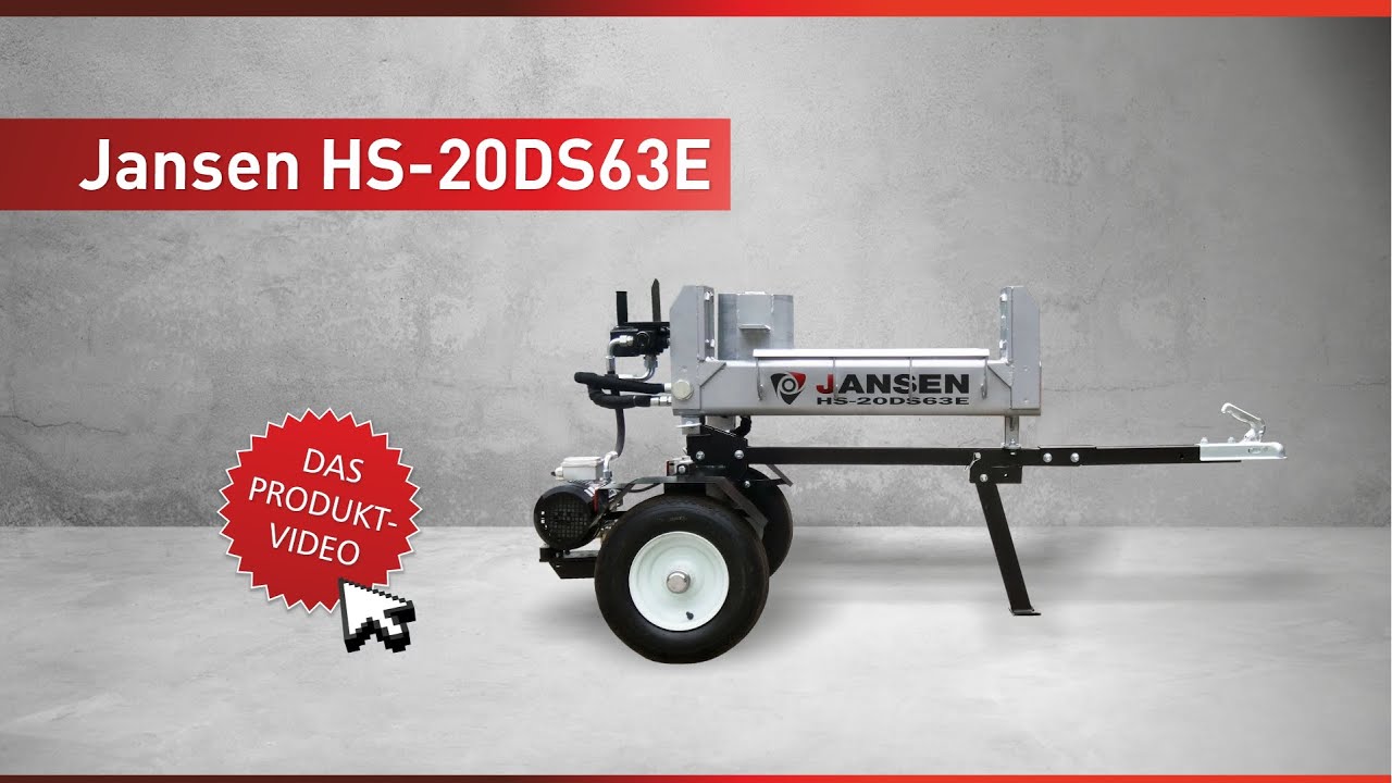 Holzspalter Jansen HS-20DS63E, Elektromotor, 20 t, 63 cm, Doppelspalter