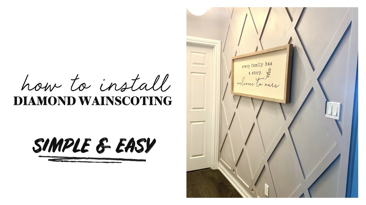 DIY Diamond Wainscoting Accent Wall | Simple & Easy