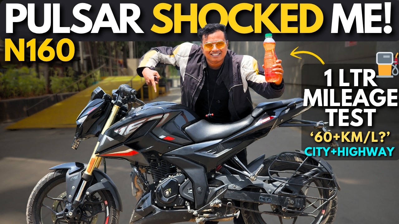 Pulsar N160 - 1ltr⛽Real World Mileage Test : Pulsar Really Shocked Me🤯| 60km/l possible?