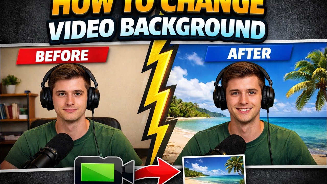 How to change video background using mobile phone | Mobile se record karke video ka background 