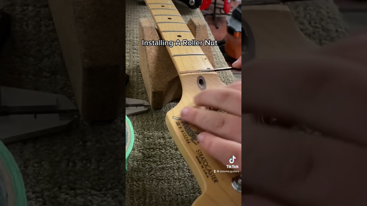 Installing a LSR roller nut on an American Stratocaster - Guitar Repair Vancouver