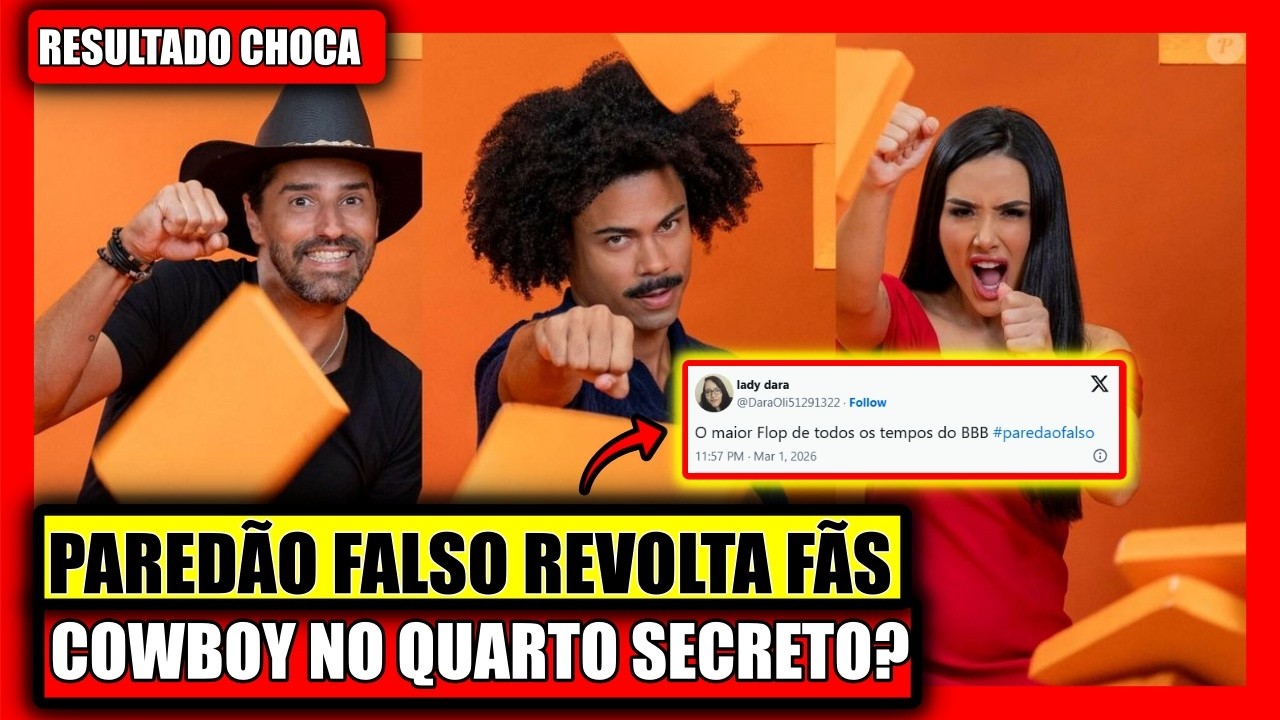 🔥 BBB 26 PAREDÃO FALSO ACIRRADÍSSIMO, QUEM VAI PRO QUARTO SECRETO COWBOY OU BRENO?