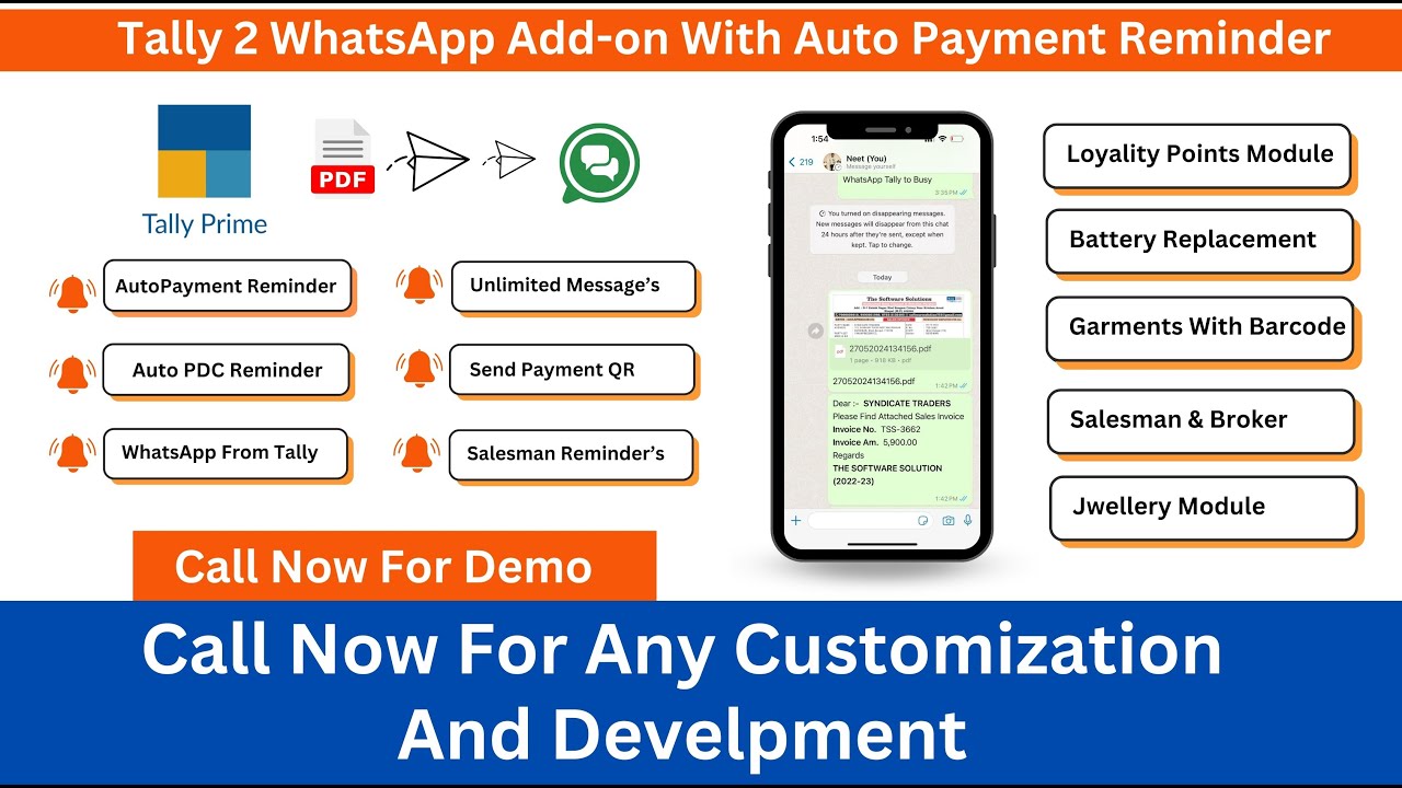 Tally Prime Auto payement Reminder I How to sent Payment reminder from tally I Tally to WhatsApp