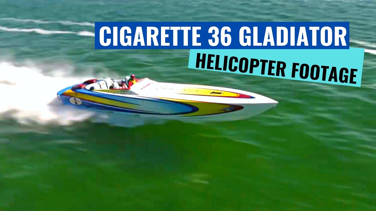 Cigarette Racing Speed Boat 36 Gladiator - 2021 Key West Poker Run Helicopter Footage