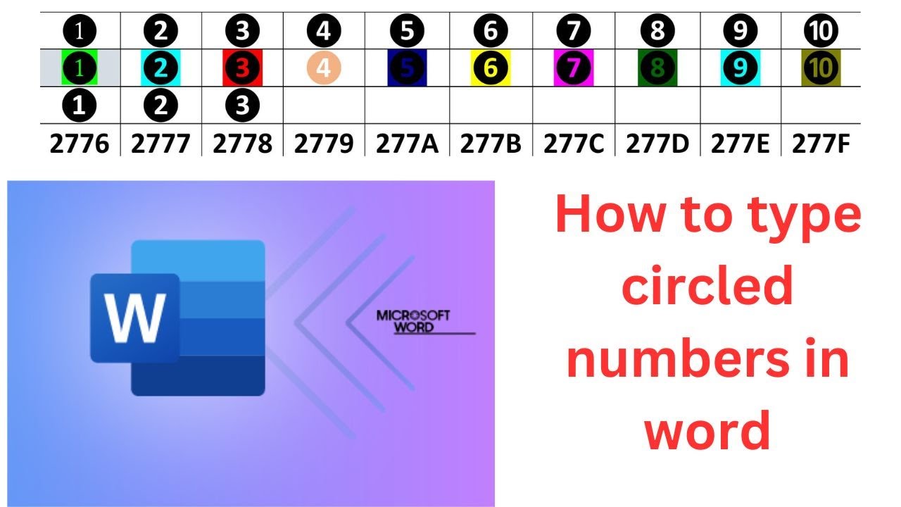 How to type circled numbers in word