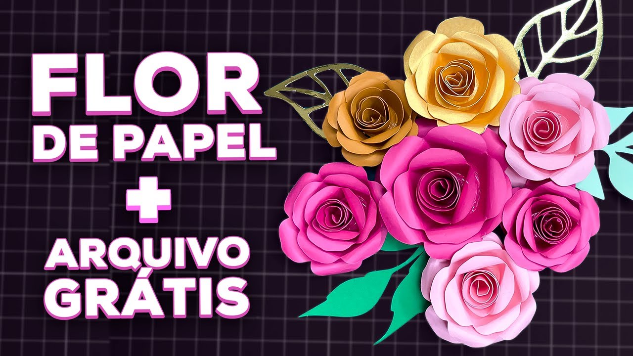 Como fazer Mini Flor de Papel para Topo de Bolo muito fácil com arquivo grátis