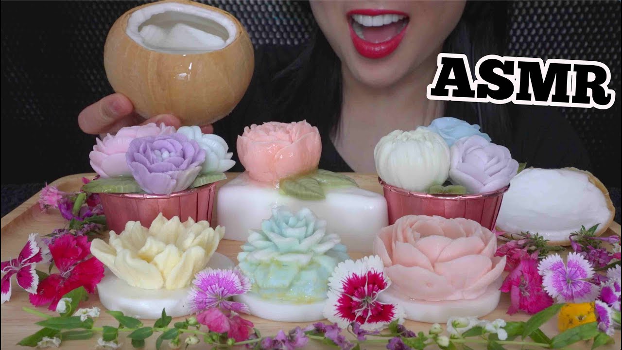 ASMR THAI COCONUT JELLO (SOFT RELAXING EATING SOUNDS) LIGHT WHISPERS | SAS-ASMR