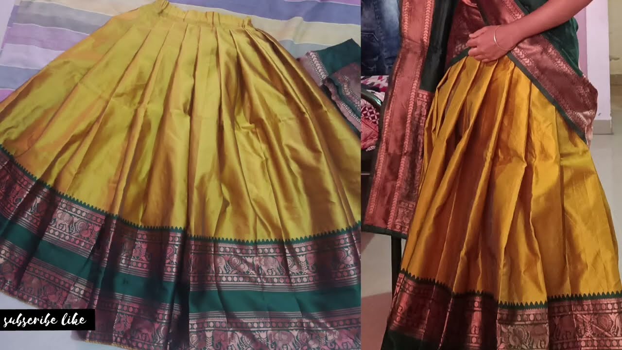 South Indian long skirt umbrella or lehanga cutting ✂️ & stitching  #skirt #cuttingskills #stitching