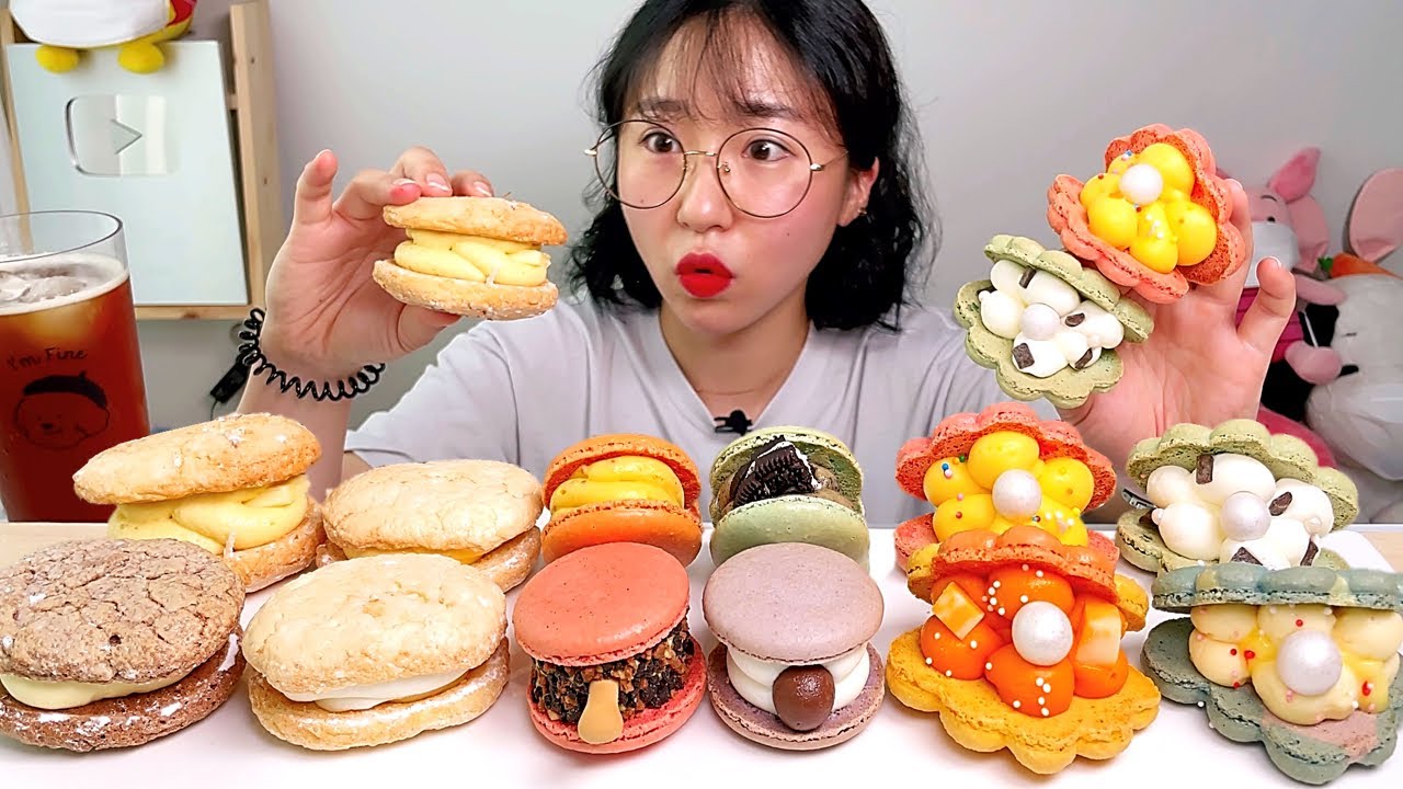 마카롱 조개롱 다쿠아즈 디저트 먹방 Dessert Mukbang