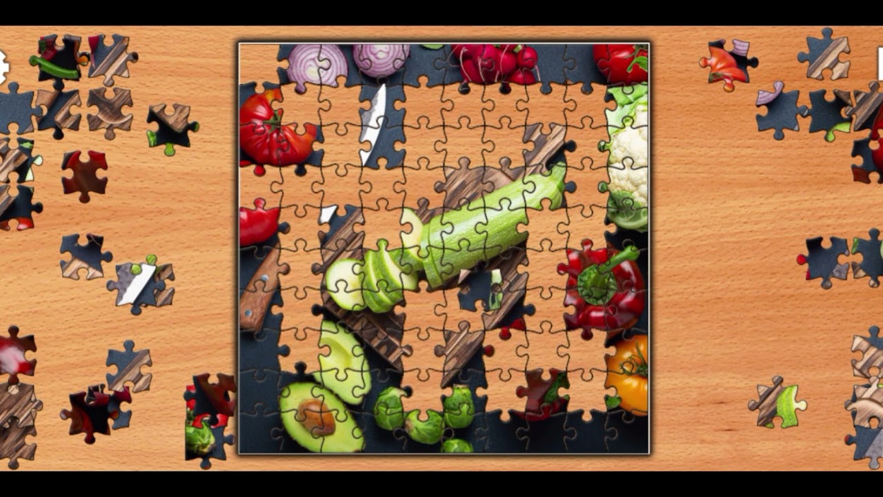 Slicing and arranging healthy ingredients😍//#beautiful gaming puzzle 🧩@jigsawworld1122