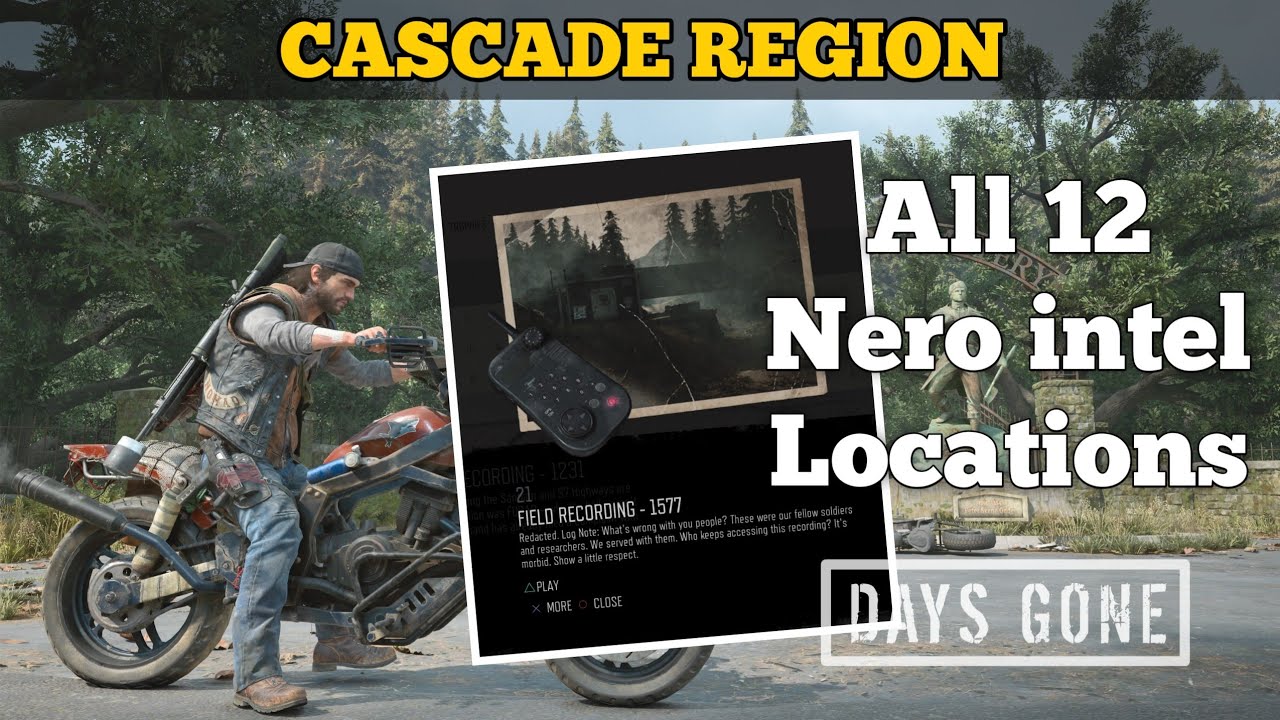 Days Gone All 12 Nero intel locations Cascade region