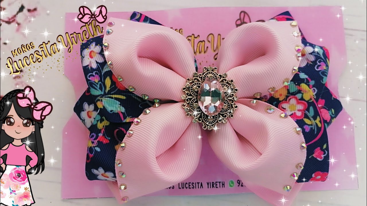 Moños para niñas/listón de 7.5 CM/3