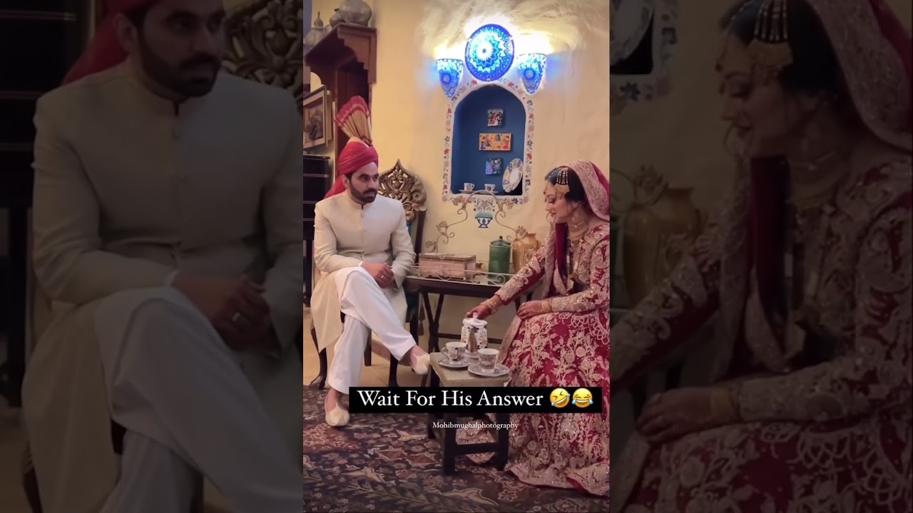 His answere😂😂 #viral #wedding #couplegoals #youtubeshorts #cute #barat #shorts #groom