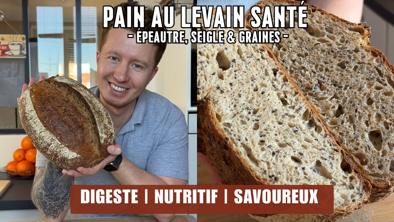 Pain au LEVAIN du quotidien – Digeste, bon pour le cœur, et savoureux! Idéal pour l’après fêtes! 