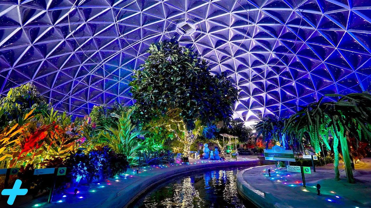 NEW Living with the Land at EPCOT | Glimmering Greenhouses Christmas Lights Overlay 2023 in 4K
