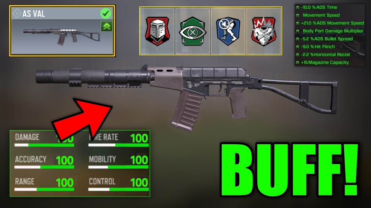 *BUFF* AS VAL Best Gunsmith CODM | ASVAL Best Attachments | AS VAL Best Loadout COD Mobile