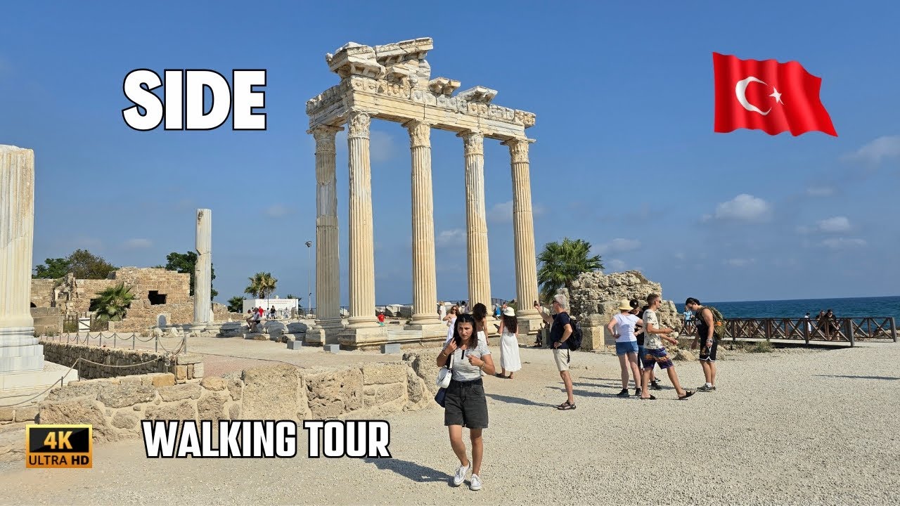 Side Antik City Walking tour | Ancient Ruins Side Antalya Turkey 2025 | Side Antik Kenti Türkiye
