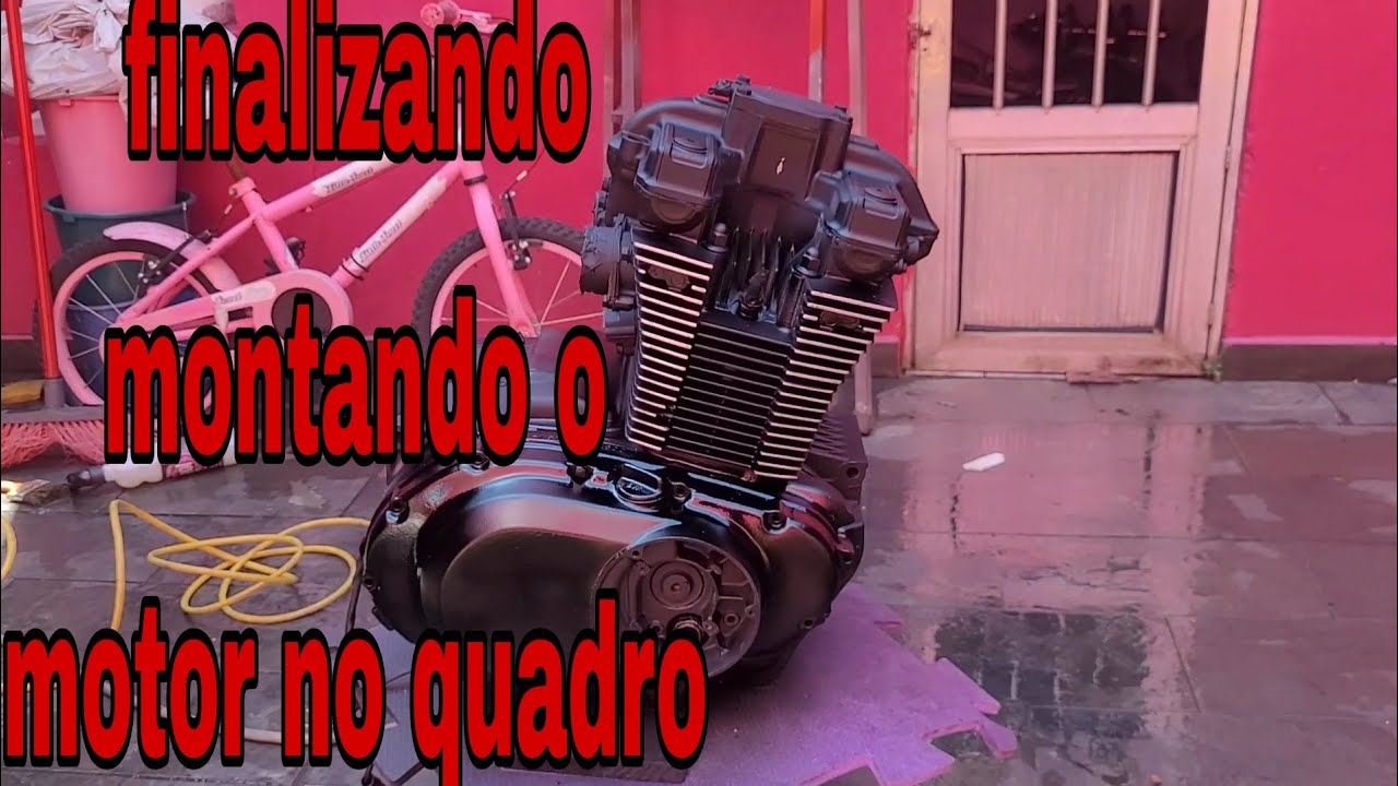 reforma da gs500 ep. 09: pintura do motor e colocando ele no quadro