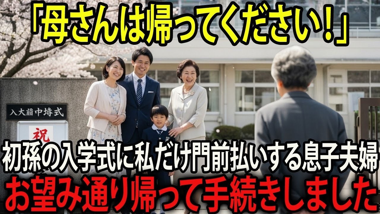 嫁の両親だけだけ初孫の入学式に参加させ、私だけ門前払いする息子夫婦。全員凍りつかせました