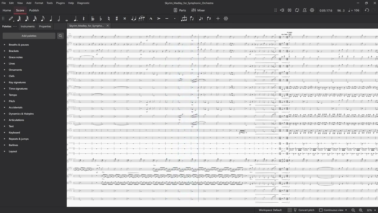 Skyrim Medley for Symphony Orchestra (Musescore4)
