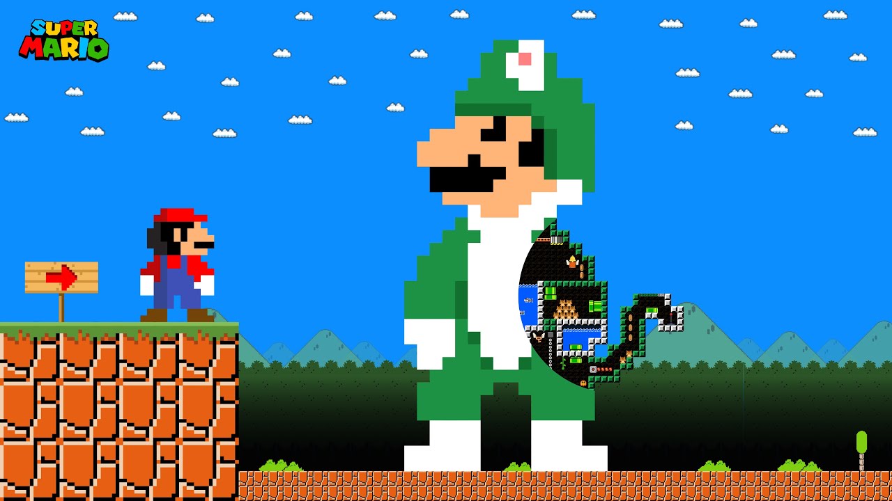 Cat Mario: Can Mario through the Cat Luigi Maze in Super Mario Bros. ?  | Game Animation