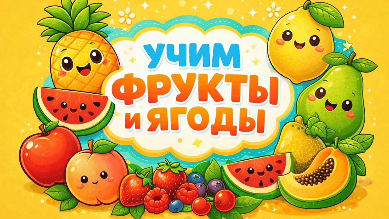 ФРУКТЫ ДЛЯ МАЛЫШЕЙ 🍉🍎 Учим фрукты в стихах | Развивающее видео 1-3 года