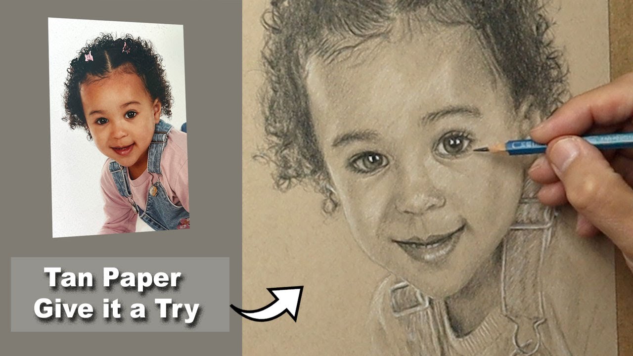 How to draw on Tan Toned paper. Narrated drawing Tutorial ~  How to draw a realistic portrait.