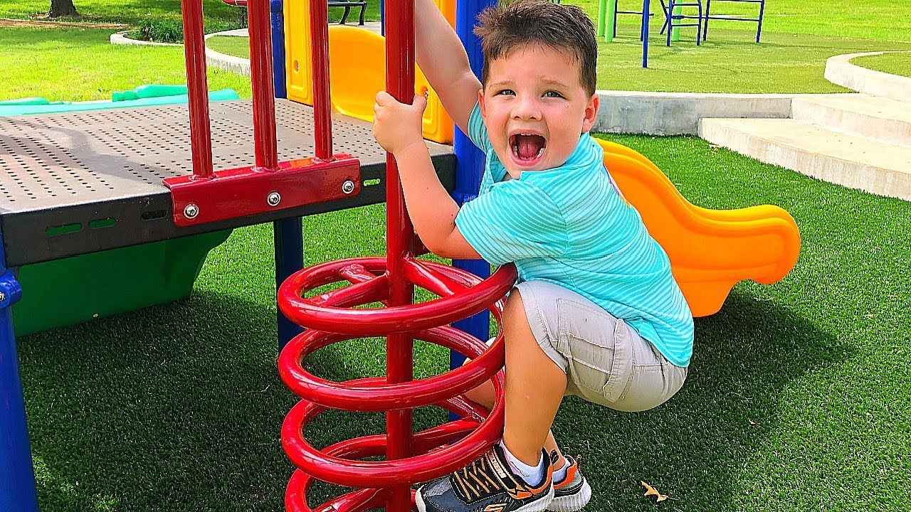 BEST PLAYGROUND PARK WITH GIANT SLIDES! Family Fun Day Playing AT Park Playground For Kids!