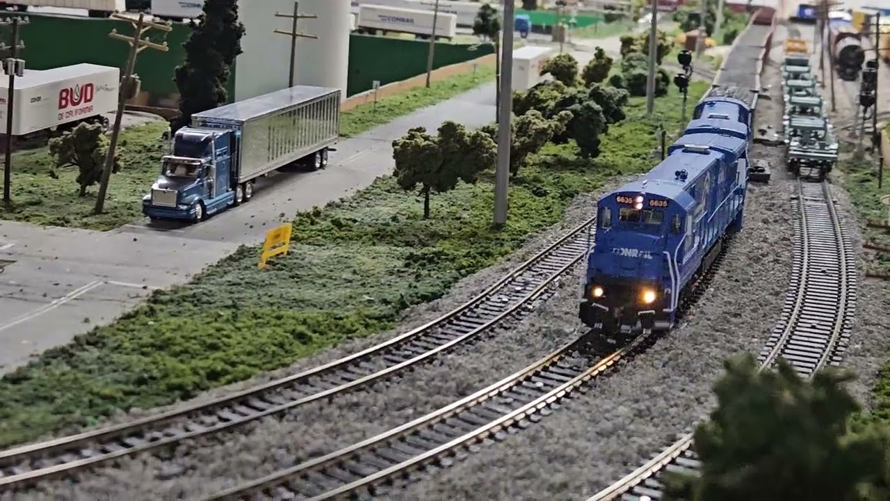 Conrail Rapido C36-7 running a coal drag HO Scale