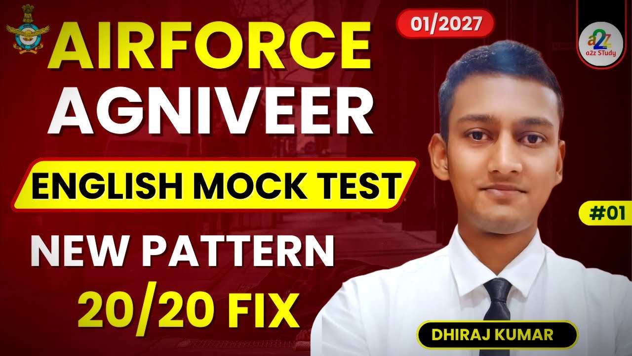Airforce Agniveer English Mock Test 1 For 01/2027 Batch | Airforce Group X Y English Practice Set