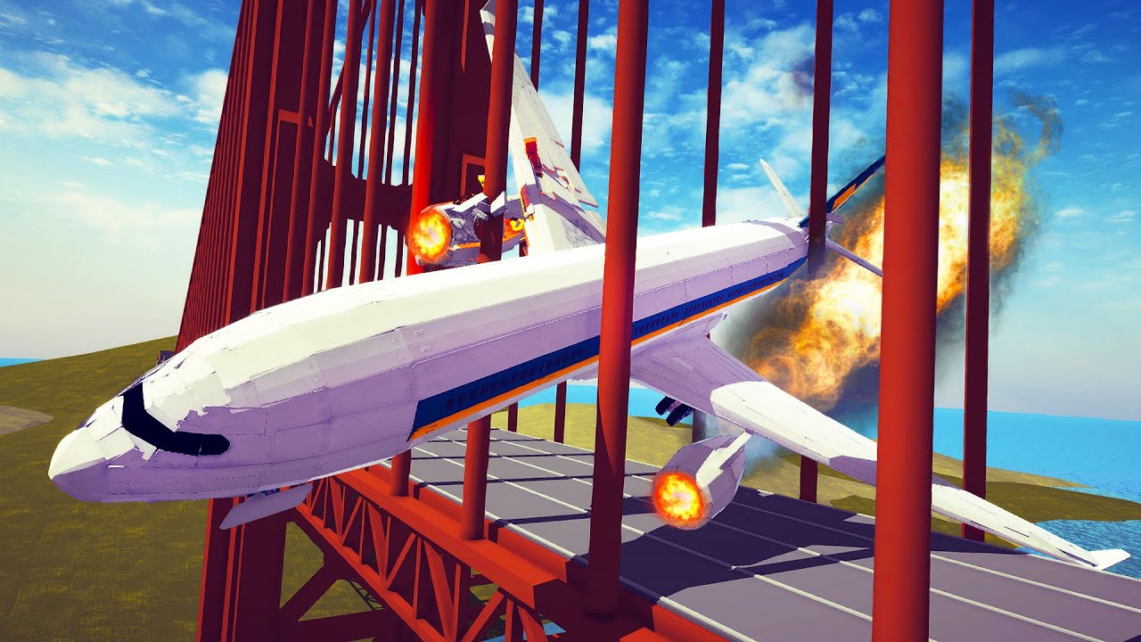Airplane Crashes Landings and Collisions on the Airport - Besiege