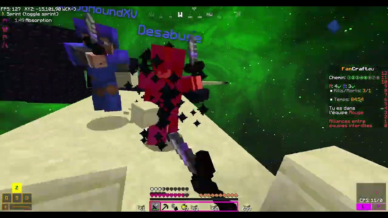mincraft rush 4v4 serveur fancraft eu