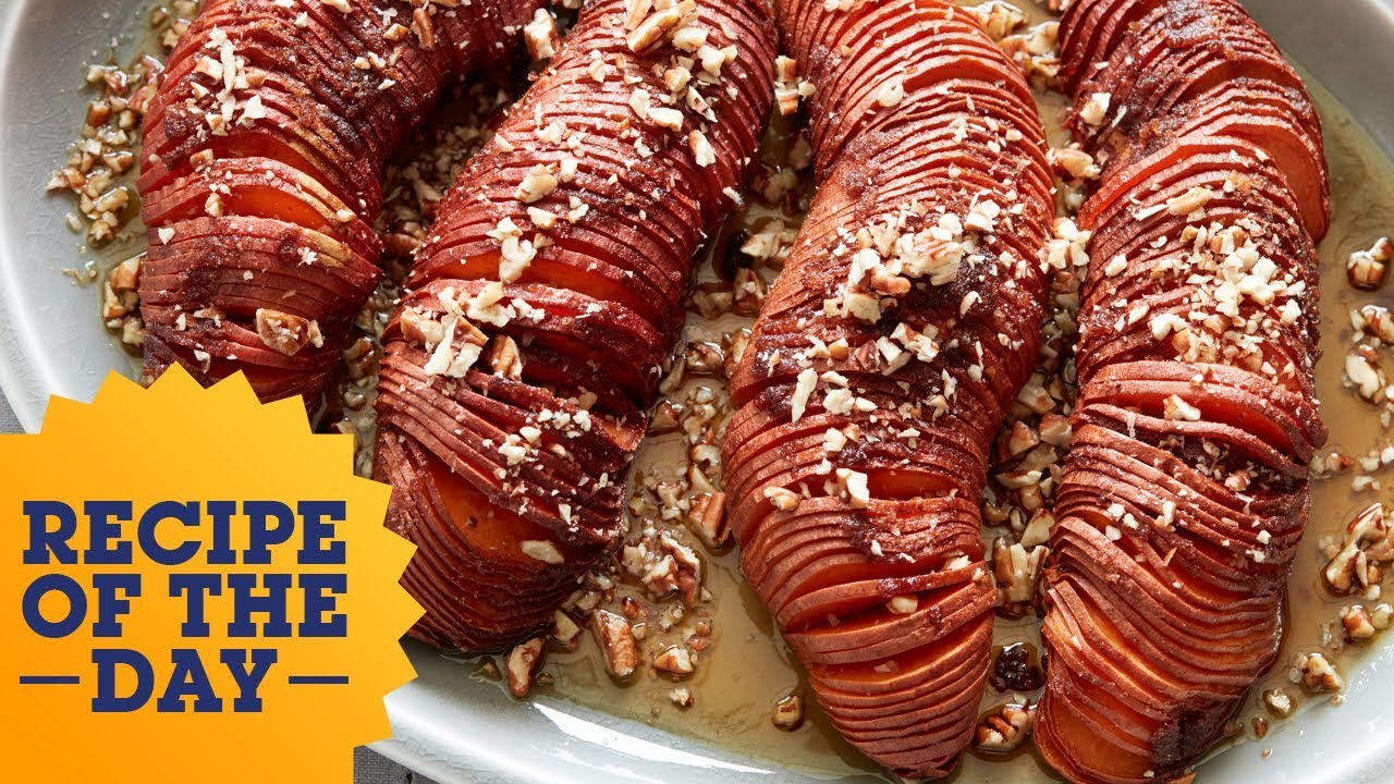Przepis dnia: słodkie ziemniaki Hasselback | Food Network