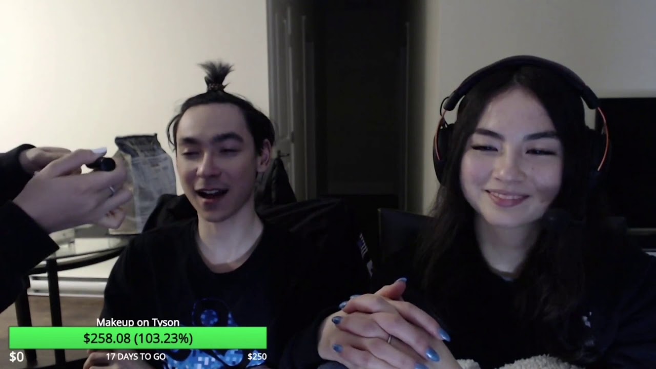 Kyedae's Sister Does Tyson's Makeup (He Cries)